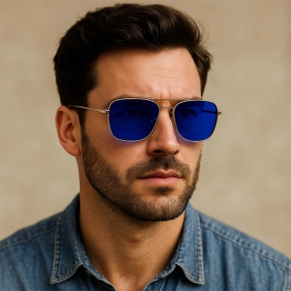 Unisex slnečné okuliare s kovovým rámom a UV ochranou