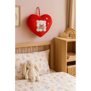 Valentínske plyšové srdce s medvedíkom 25 × 21 cm – mäkký darček z lásky