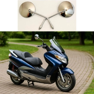 Spätné zrkadlá na bicykel/motocykel 2ks: chróm okrúhle - 11 cm