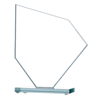 Sklenená kryštálová plaketa s podstavcom 21cm