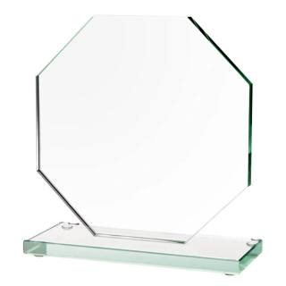 Sklenená kryštálová plaketa s podstavcom 10cm