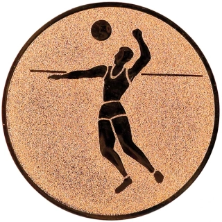 Volejbal: Hliníkový emblém na trofej Ø 50 mm bronzová