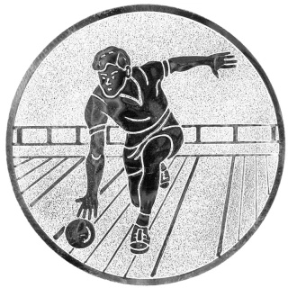 Bowling: Hliníkový emblém na trofej Ø 50 mm strieborná