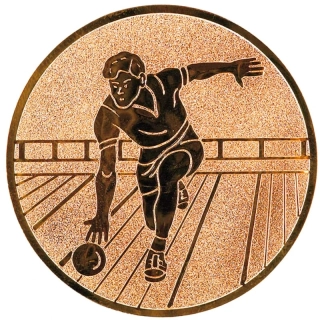 Bowling: Hliníkový emblém na trofej Ø 50 mm bronzová