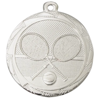 ME113 - Medaila kovová strieborná - ø 45mm: Tenis