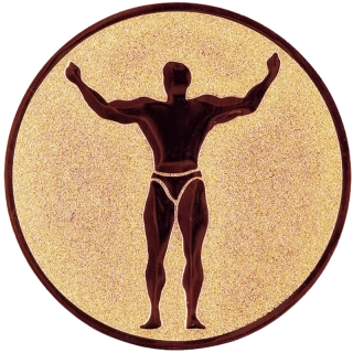 Kulturistika: Emblém - Nálepka na trofej Ø 50 mm bronzová