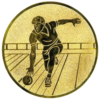 Bowling: Emblém - Nálepka na trofej Ø 50 mm zlatá