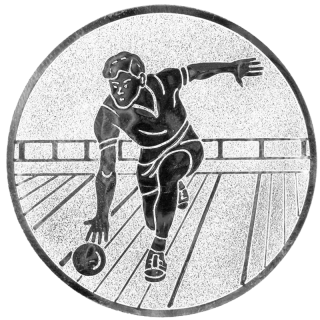 Bowling: Emblém - Nálepka na trofej Ø 50 mm strieborná