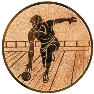 Bowling: Emblém - Nálepka na trofej Ø 50 mm bronzová