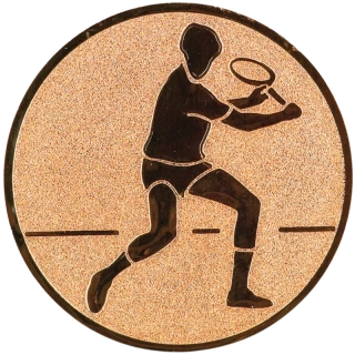 Tenis: Hliníkový emblém na trofej Ø 50 mm bronzová