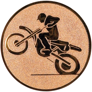 Motokros: Hliníkový emblém na trofej Ø 50 mm bronzová
