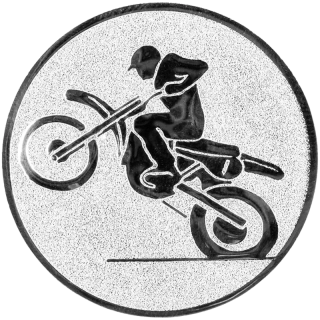 Motokros: Hliníkový emblém na trofej Ø 50 mm strieborná