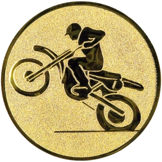 Motokros: Hliníkový emblém na trofej Ø 50 mm zlatá