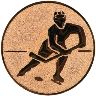 Ľadový hokej: Hliníkový emblém na trofej Ø 50 mm bronzová