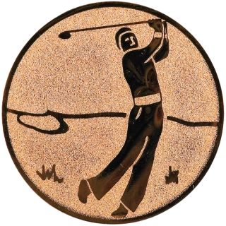 Golf: Hliníkový emblém na trofej Ø 50 mm bronzová