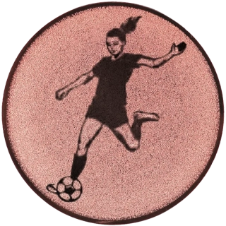 Ženský futbal: Emblém - Nálepka na trofej Ø 25mm bronzová