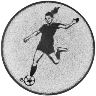 Ženský futbal: Emblém - Nálepka na trofej Ø 25mm strieborná