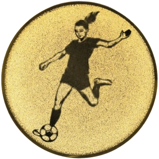 Ženský futbal: Emblém - Nálepka na trofej Ø 25mm zlatá