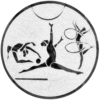 Gymnastka: Emblém - Nálepka na trofej Ø 25mm strieborná