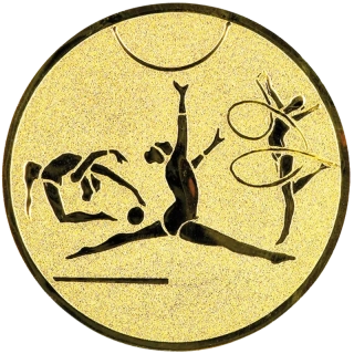 Gymnastka: Emblém - Nálepka na trofej Ø 25mm zlatá