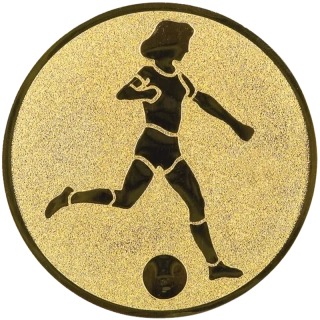 Ženský futbal: Emblém - Nálepka na trofej Ø 25mm zlatá