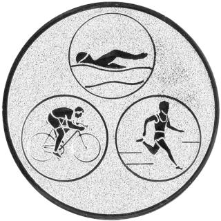 Triatlon: Emblém - Nálepka na trofej Ø 25mm strieborná