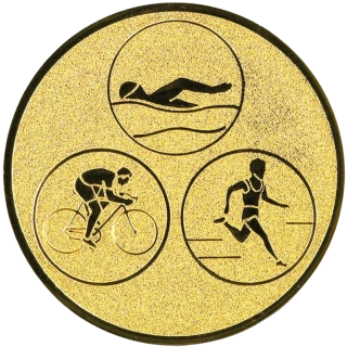 Triatlon: Emblém - Nálepka na trofej Ø 25mm zlatá