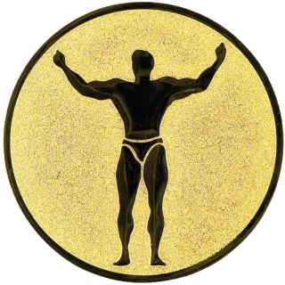 Kulturistika: Emblém - Nálepka na trofej Ø 25mm zlatá