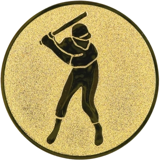 Baseball: Hliníkový emblém na trofej Ø25mm zlatá