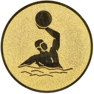 Vodné pólo: Hliníkový emblém na trofej Ø25mm zlatá