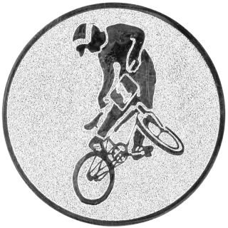 BMX: Hliníkový emblém na trofej Ø25mm strieborná