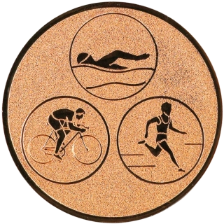 Triatlon: Hliníkový emblém na trofej Ø25mm bronzová