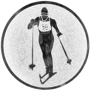 Bežecké lyžovanie: Hliníkový emblém na trofej Ø25mm strieborná