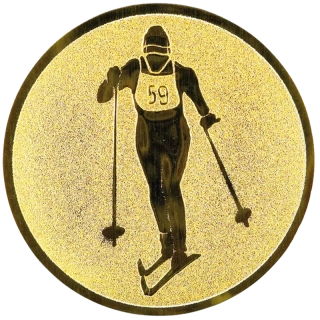 Bežecké lyžovanie: Hliníkový emblém na trofej Ø25mm zlatá