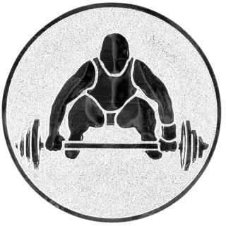 Vzpieranie: Hliníkový emblém na trofej Ø25mm strieborná