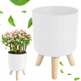 Kvetináč na nožičkách 17cm biely