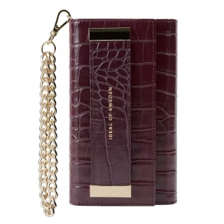 Kryt iDeal of Sweden Studio Clutch pre iPhone 12 / iPhone 12 Pro 6.1" – vínovo hnedý krokodílí dizajn
