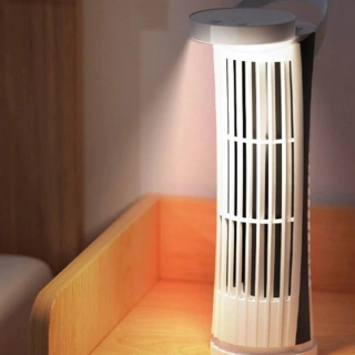 Mini stĺpikový ventilátor s LED lampou
