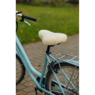 Walfort - Poťah na sedlo na bicykel z umelej kožušiny žltý 22 × 27 cm