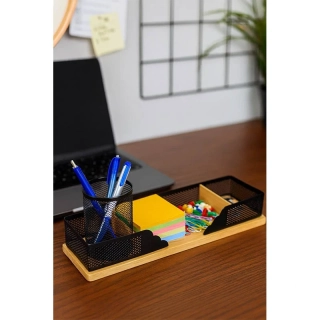 Organizér do kancelárie 30 × 8,5 × 4,5 cm – drevo a kov