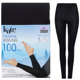 Dámske termo legíny bezšvové 100 DEN čierne L/XL
