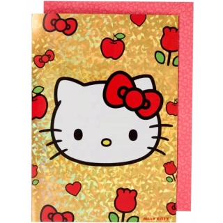 Pohľadnica gratulačná s obálkou A4 Hello Kitty: Holografická