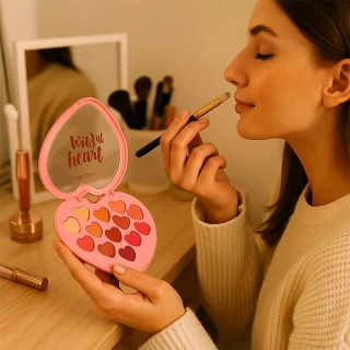 FAB Factory 12-farebná paleta očných tieňov v tvare srdca – 1,2 g