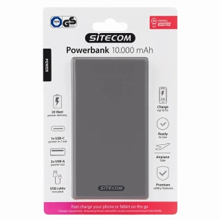 Powerbanka Sitecom Grey 10 000 mAh