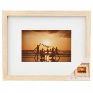 Rám na obraz LED 10 × 15 cm, 9 LED diód, drevo