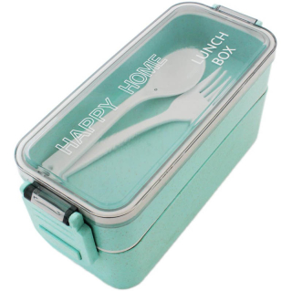 Obedár Lunchbox zelený 750 ml s príborom