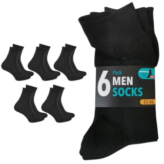 Pánske ponožky 6-pack - čierne, veľkosť 43-46