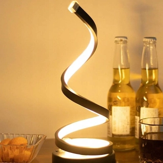 Špirálová LED stolová lampa USB s reguláciou jasu a 3 farbami svetla
