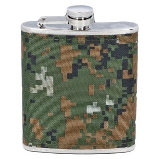 Nerezová ploskačka Army z ekokože 240 ml