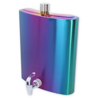 Nerezová ploskačka Rainbow XXL 3840 ml s kohútikom